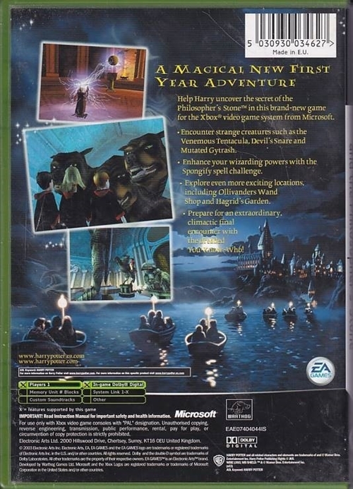 Harry Potter and the Philosophers Stone - XBOX (A Grade) (Genbrug)